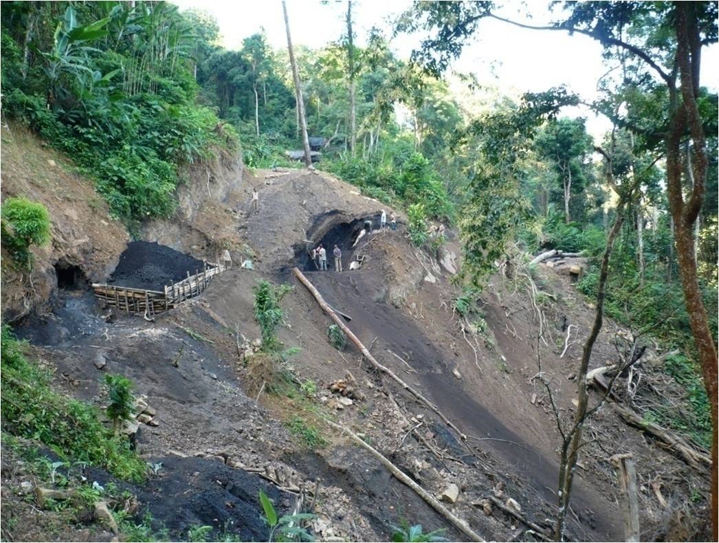 Coal deposit at Khar-Mangkolemba, Mokokchung Dist.